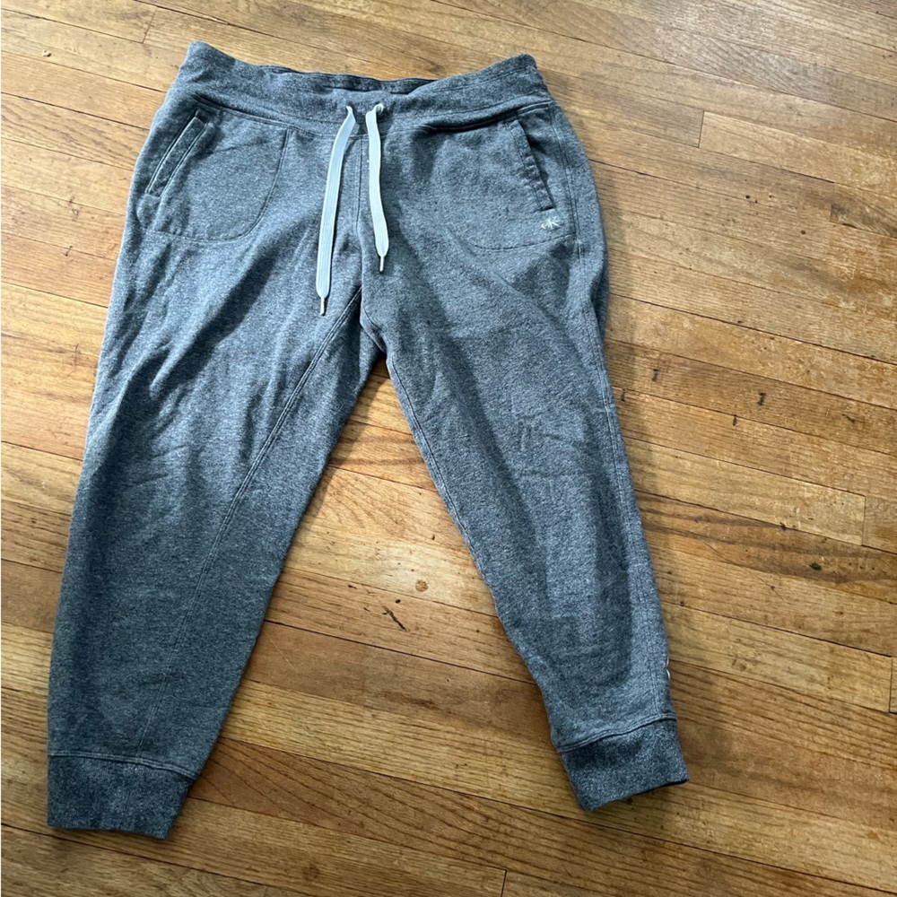 Calvin Klein Sz Large Gray Joggers Silver Emblem White Writing on leg Preowned
